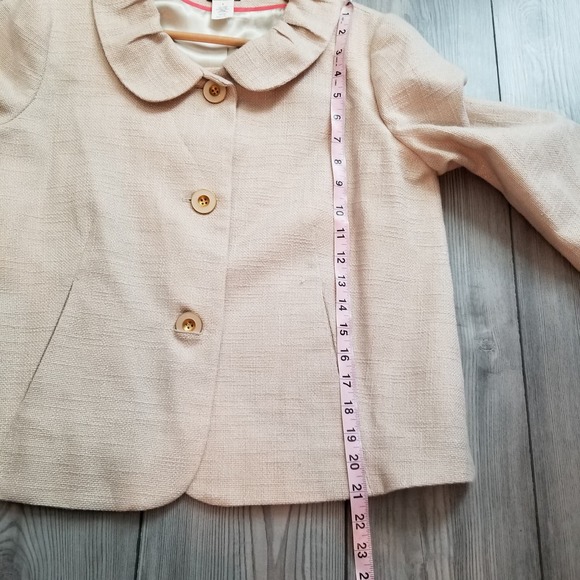 J. Crew Women's Linen Blend Holly Blazer Jacket Size 8 Beige Neutral 3/4 Sleeve - Picture 8 of 10